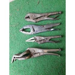 Set van 4 griptangen / lastangen