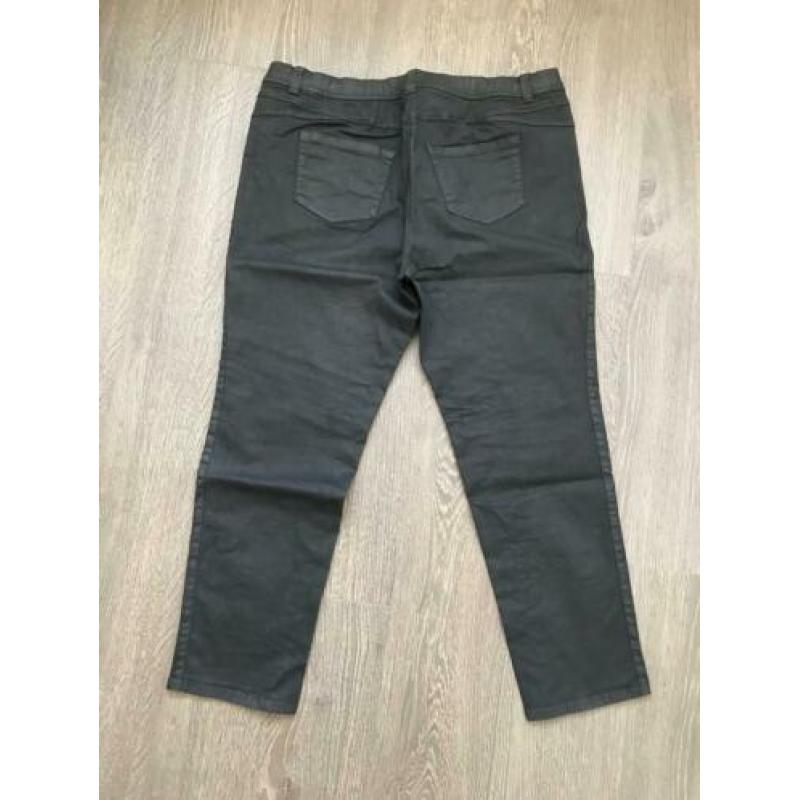 Dames broek zwart leatherlook, grote maat, Samoon Mt 48