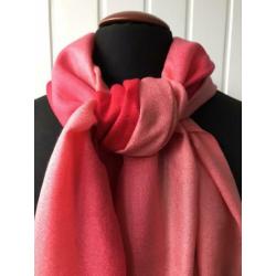 Cashmere / zijde sjaal rood roze nieuw