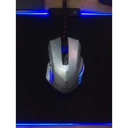 Gaming muis (zilver met blauw)