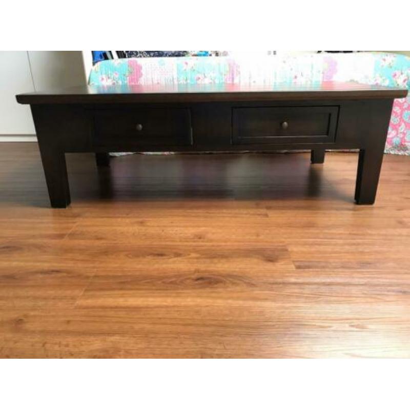 Massief eiken salontafel 140 75 cm 4 laadjes