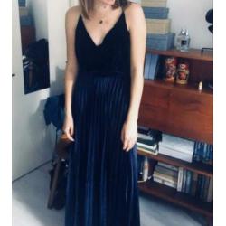 Asos Velvet Blauwe Galajurk, Maat M (S of L kan ook)