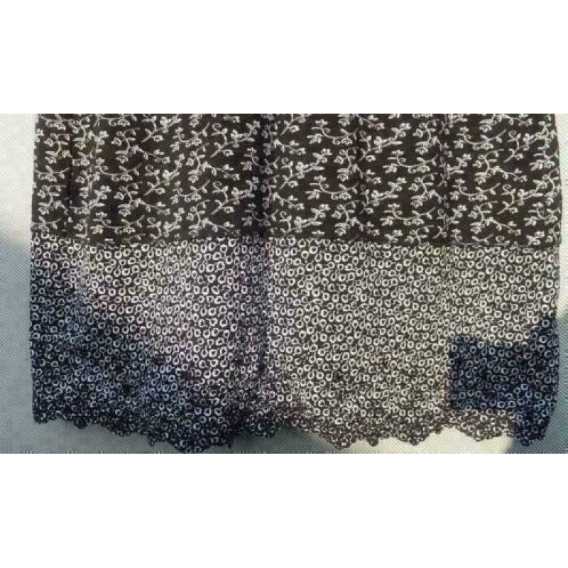 ASHLEY BROOKE zwart/wit stretch jurk met strass mt 40