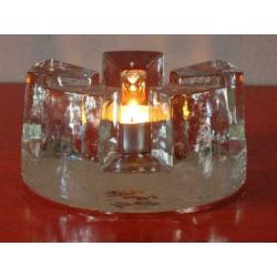 Retro vintage Georgshütte design theelicht van massief glas