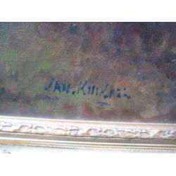 = JAN KNIKKER = landschap met visser en dorp==