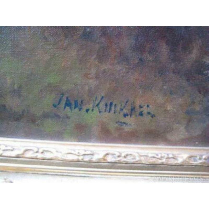 = JAN KNIKKER = landschap met visser en dorp==
