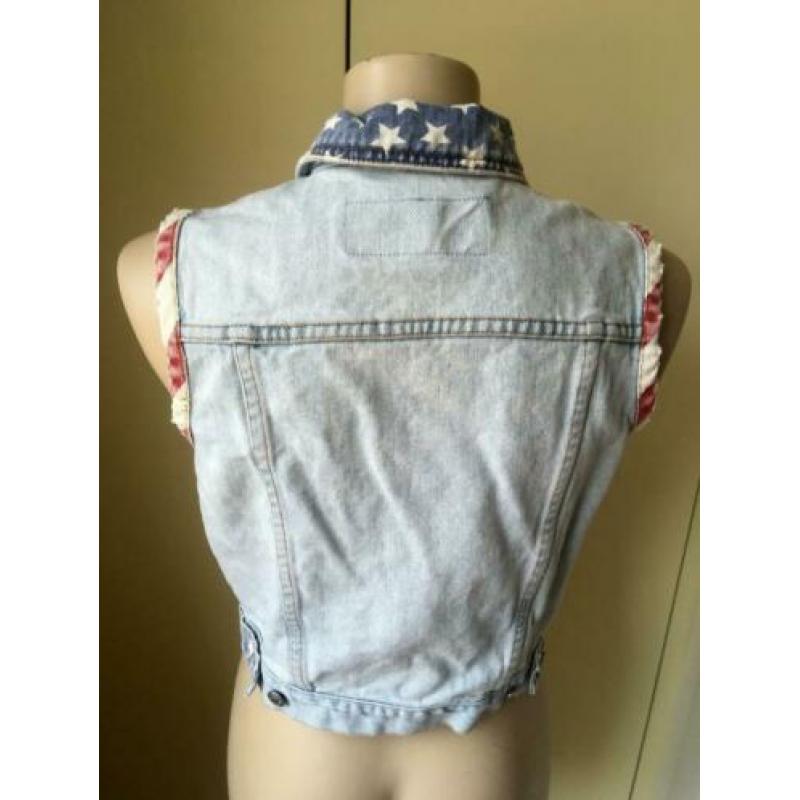 Esprit spijkerjasje M 38 40 sterren denim jacket blauw