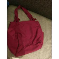 Leuke roze schoudertas vn stof zgan shopper tas van Claire's