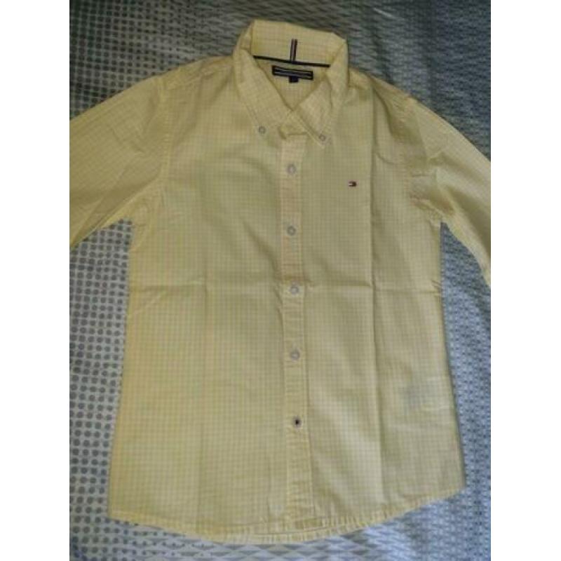 Overhemd Tommy Hilfiger lichtgeel geruit mt. 128