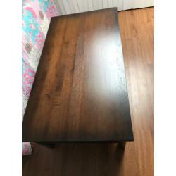 Massief eiken salontafel 140 75 cm 4 laadjes
