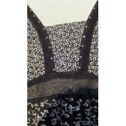 ASHLEY BROOKE zwart/wit stretch jurk met strass mt 40