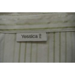 yessica blouse 44 groen zilver wit korte mouw zga nieuw