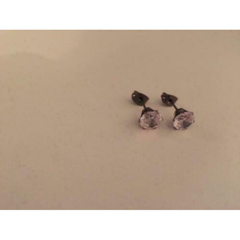 Oorknopjes/oorbellen/oorstekers titanium HYPOALLERGEEN NIEUW