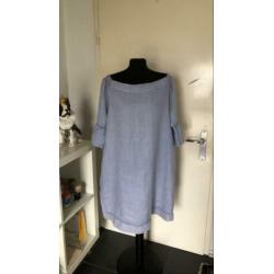 SOliver linnen jurk licht blauw mt 44