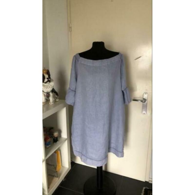 SOliver linnen jurk licht blauw mt 44