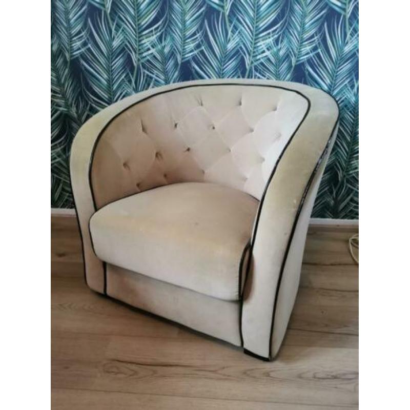 Vintage club fauteuil retro 60s velours