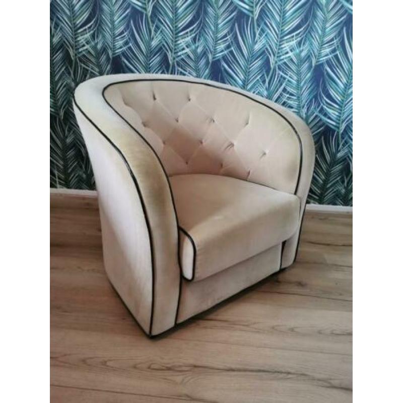 Vintage club fauteuil retro 60s velours