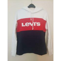 LEVIS dames hoodie rood wit blauw maat S - NIEUW