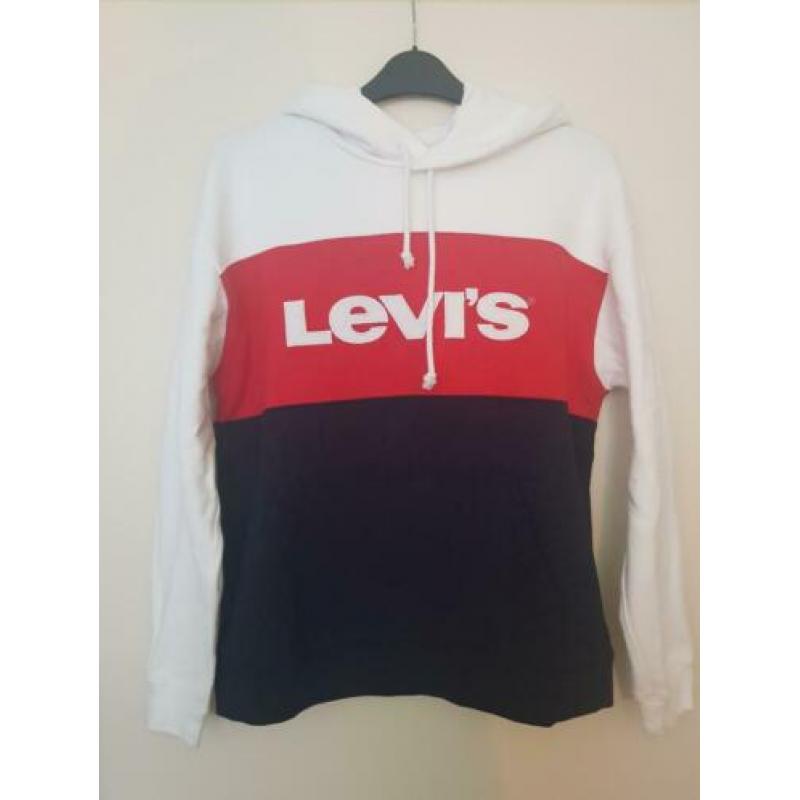 LEVIS dames hoodie rood wit blauw maat S - NIEUW