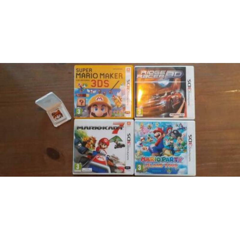 5 games voor 2DS en 3DS + witte opberghoes en lader!