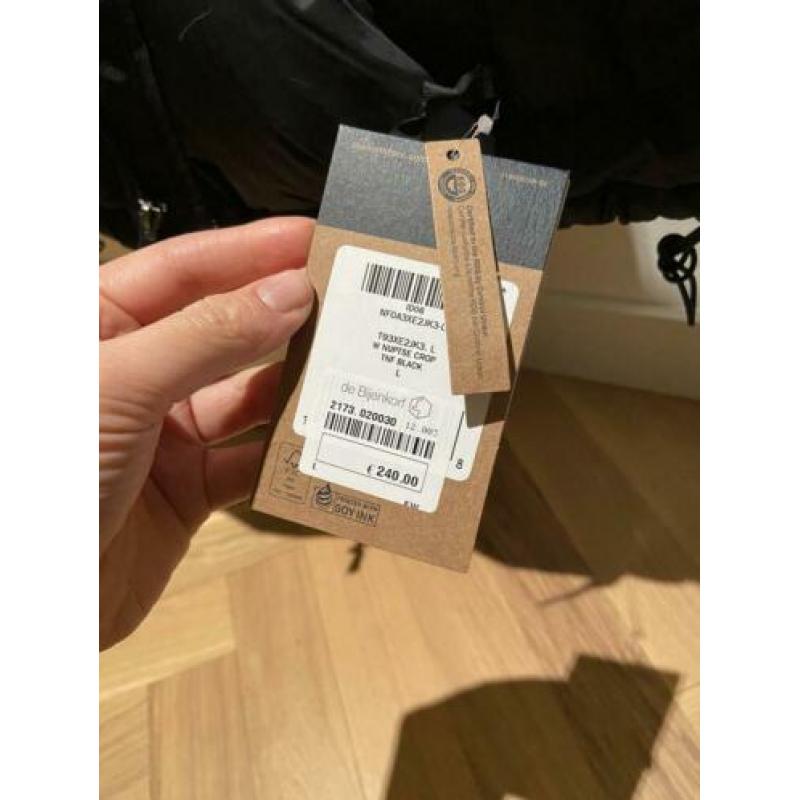 The North Face Nuptse Crop zwarte jas Jack black ski jas L