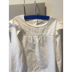 Wit longsleeves, maat: 110