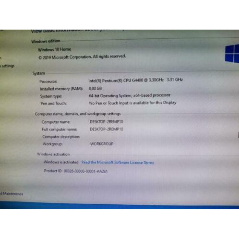 School/Werk desktop, of lichte gaming. SSD Pentium 8gb ram