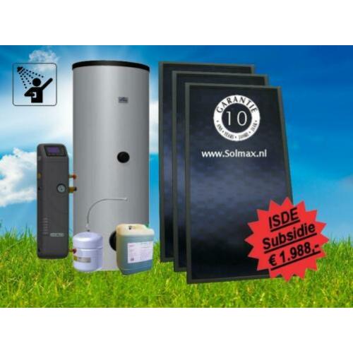 Zonneboiler compleet systeem 10,2 GJ (3 panelen en 300L)