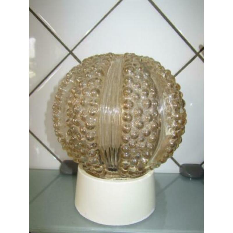 Vintage plafondlamp relief/bubbel glashutte tynell