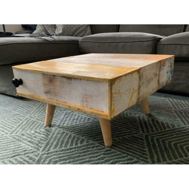 Salontafel gerecycled hout (koffietafel, retro tafel, meubel