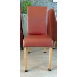 Donker rood / bruin rood eetkamer stoelen 6 st