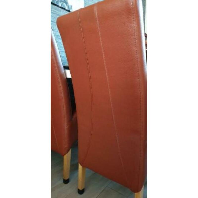 Donker rood / bruin rood eetkamer stoelen 6 st