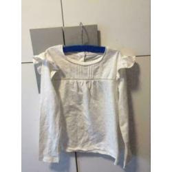 Wit longsleeves, maat: 110