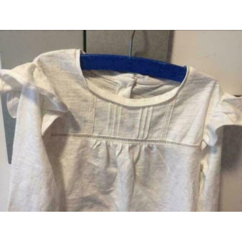 Wit longsleeves, maat: 110