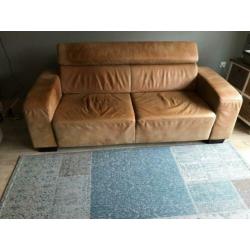 Drie zits bank leder uitschuifbaar lounge