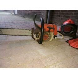Stihl ms260 compleet zaagbroek, helm, vijlset en houder