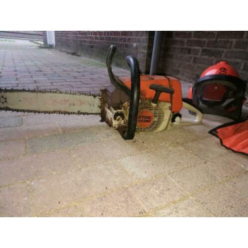 Stihl ms260 compleet zaagbroek, helm, vijlset en houder