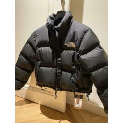 The North Face Nuptse Crop zwarte jas Jack black ski jas L
