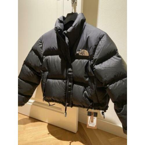 The North Face Nuptse Crop zwarte jas Jack black ski jas L