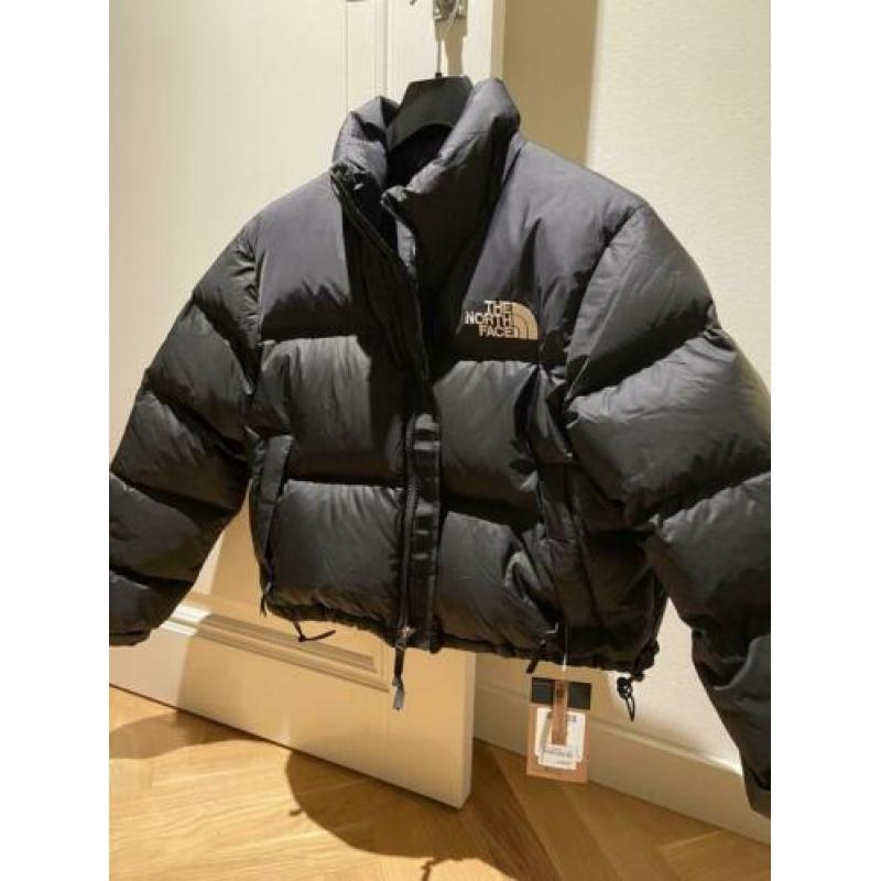 The North Face Nuptse Crop zwarte jas Jack black ski jas L