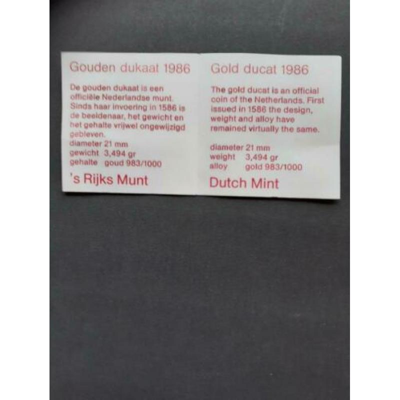 munt dukaat 1986 proof