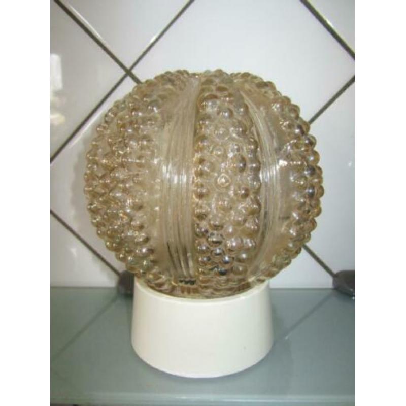 Vintage plafondlamp relief/bubbel glashutte tynell