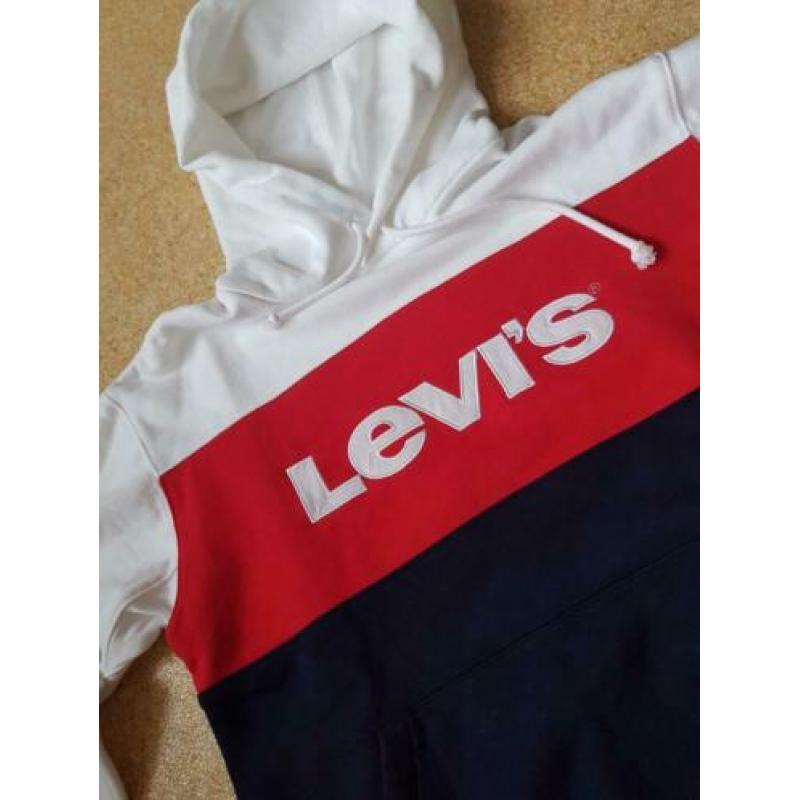 LEVIS dames hoodie rood wit blauw maat S - NIEUW