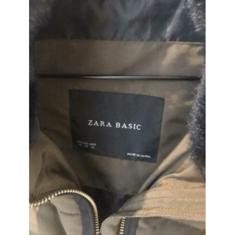 Zara donsjas donkergroen met goud maat xs