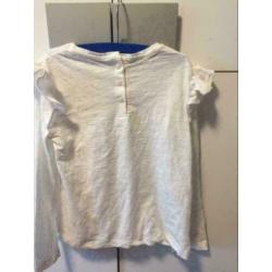 Wit longsleeves, maat: 110