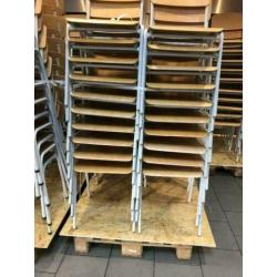 Grote partij stapelstoelen kantinestoel stapelstoel hout