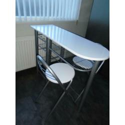 Frifa Bartafel Bar Tafel keuken, 5 planken en 2 stoelen wit