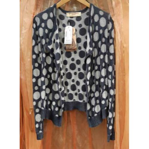 Tom Tailor gloednieuw blauw/beige vest polkadots esprit S M