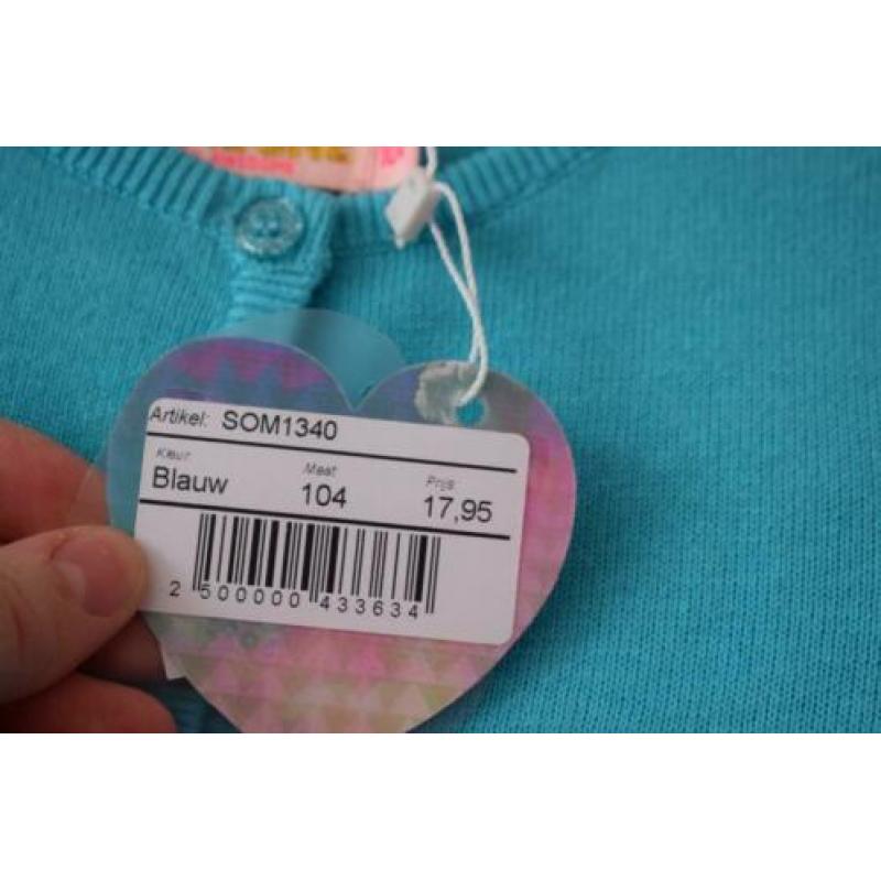 SOMEONE blauw vestje 104 - nieuw