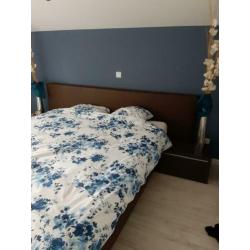 Boxspring bed 180x220, bruin sky leder